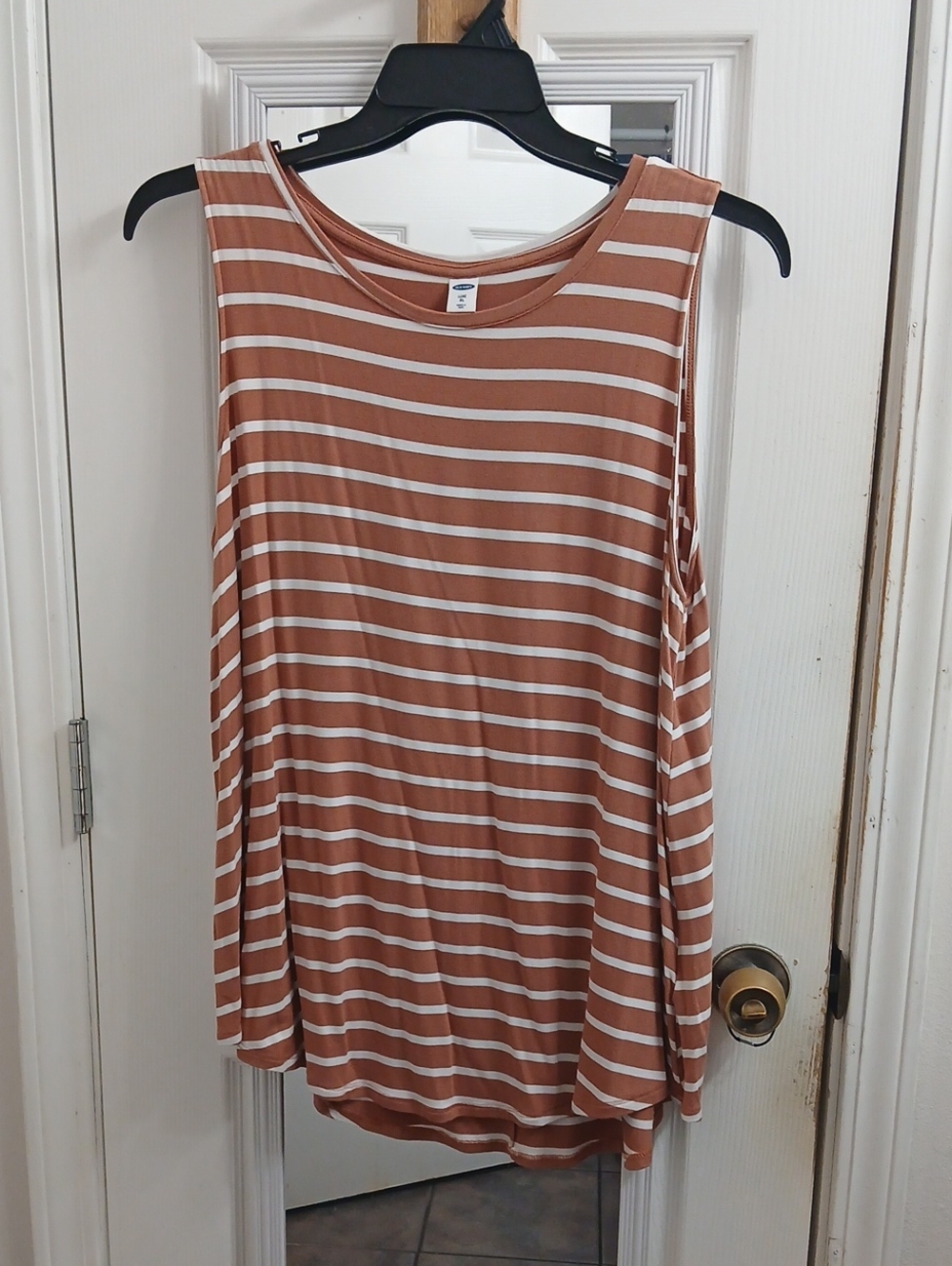 Old Navy Rust and White Striped Tank